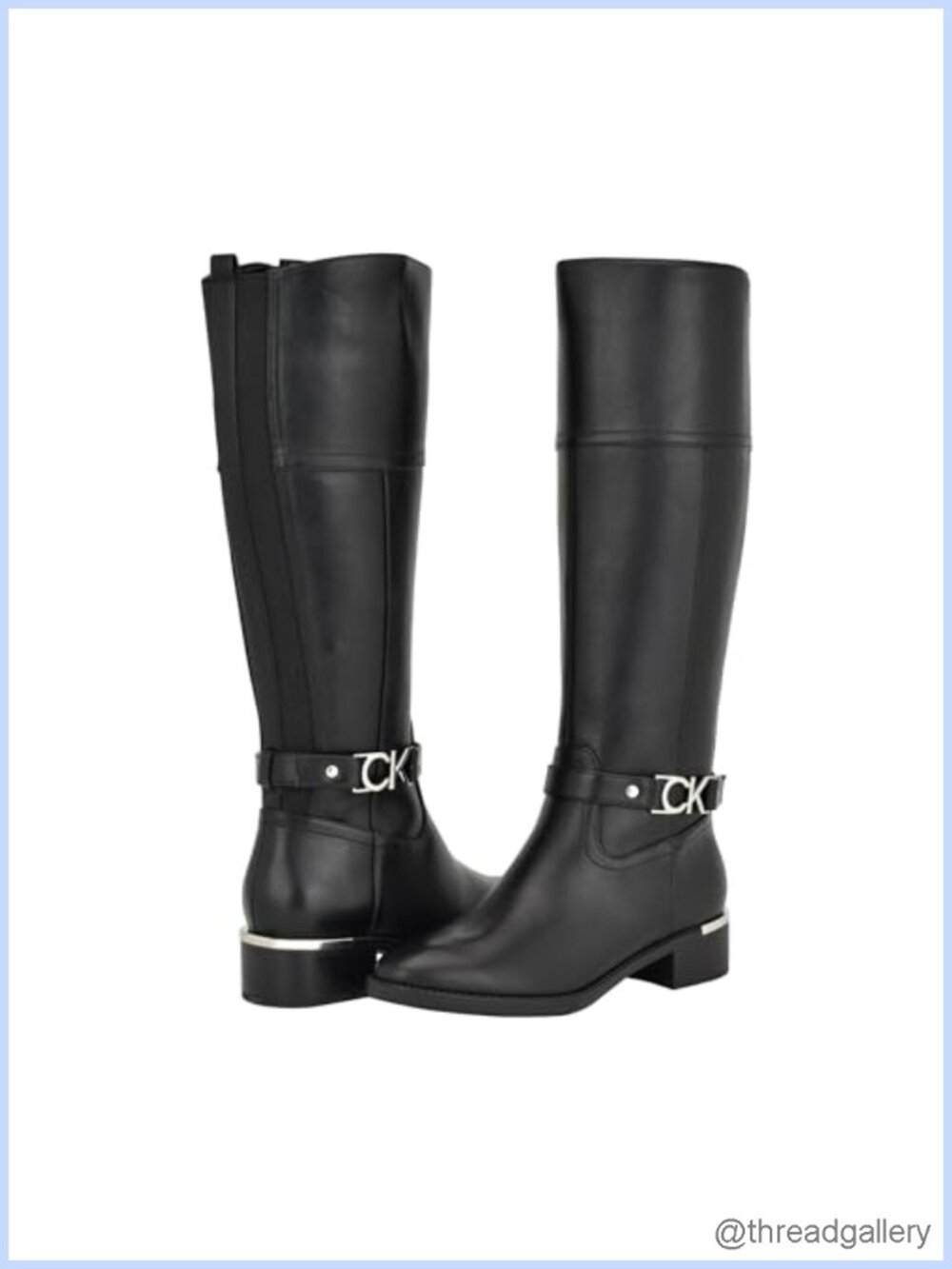 Calvin Klein Faux Leather Pointy Toe Mid-Calf Casual Boots
